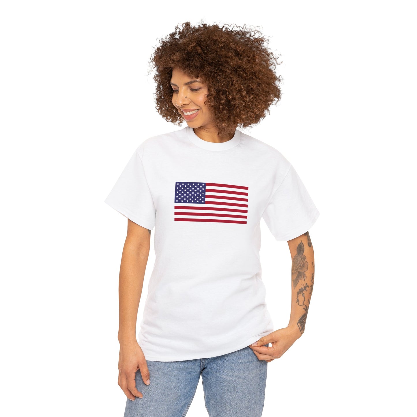 American Flag, Unisex Heavy Cotton Tee