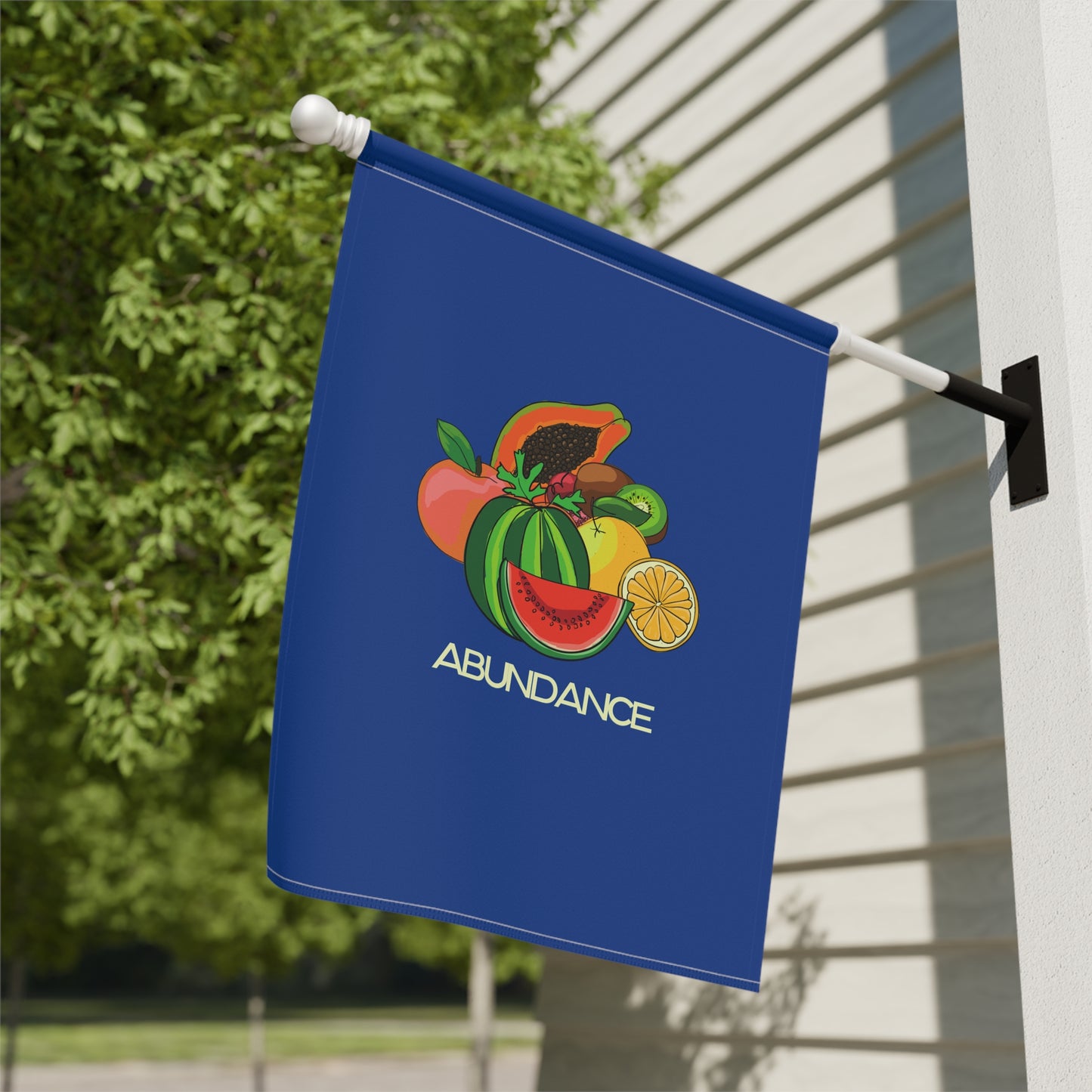 ABUNDANCE Garden & House Banner - Blue