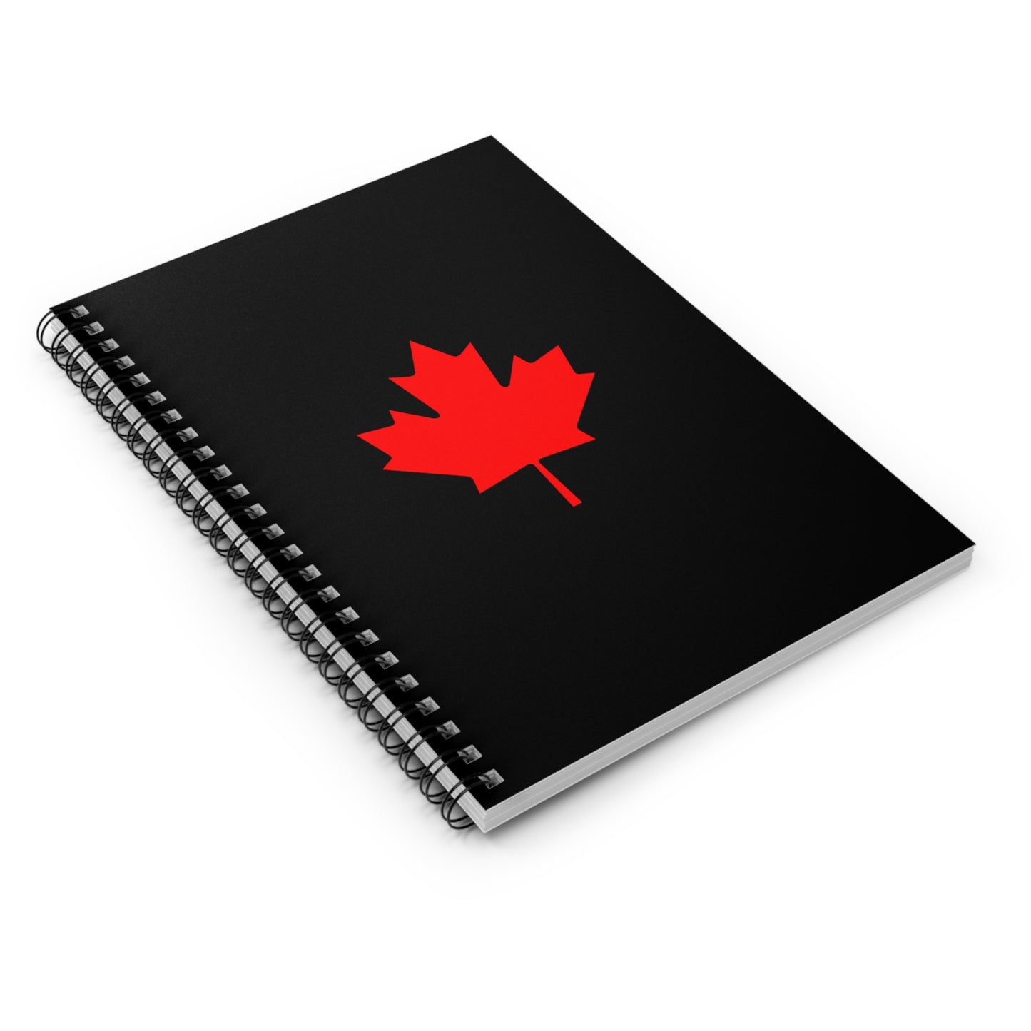Canadian Maple Leaf, Spiral Notebook, Ruled Line, Black
