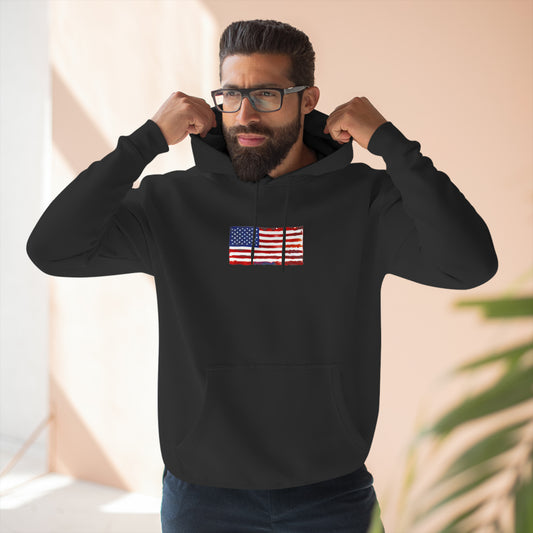 American Flag Watercolor, Unisex Premium Pullover Hoodie