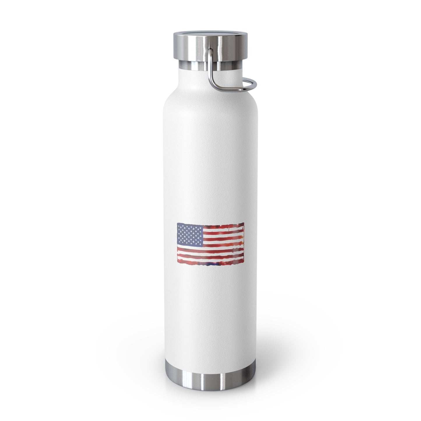 American Flag Watercolor, Copper Vacuum Insulated Bottle, 22oz