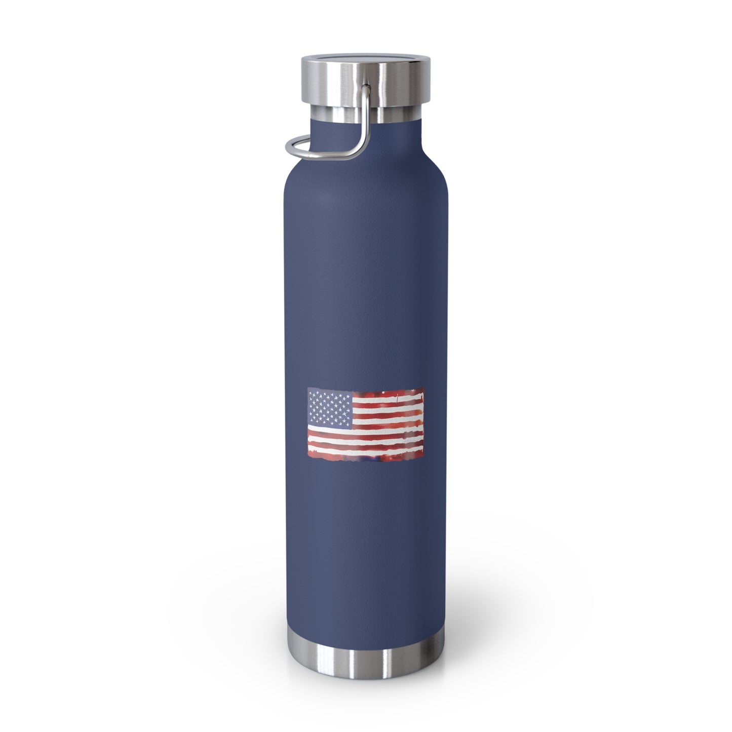 American Flag Watercolor, Copper Vacuum Insulated Bottle, 22oz