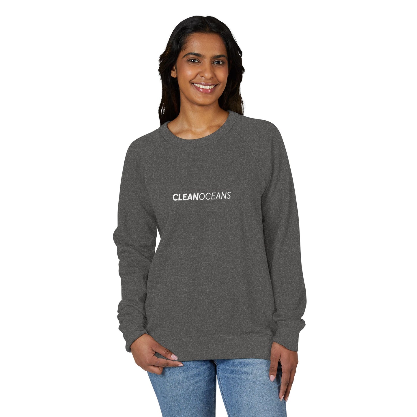 CleanOceans, Unisex French Terry Raglan Crewneck