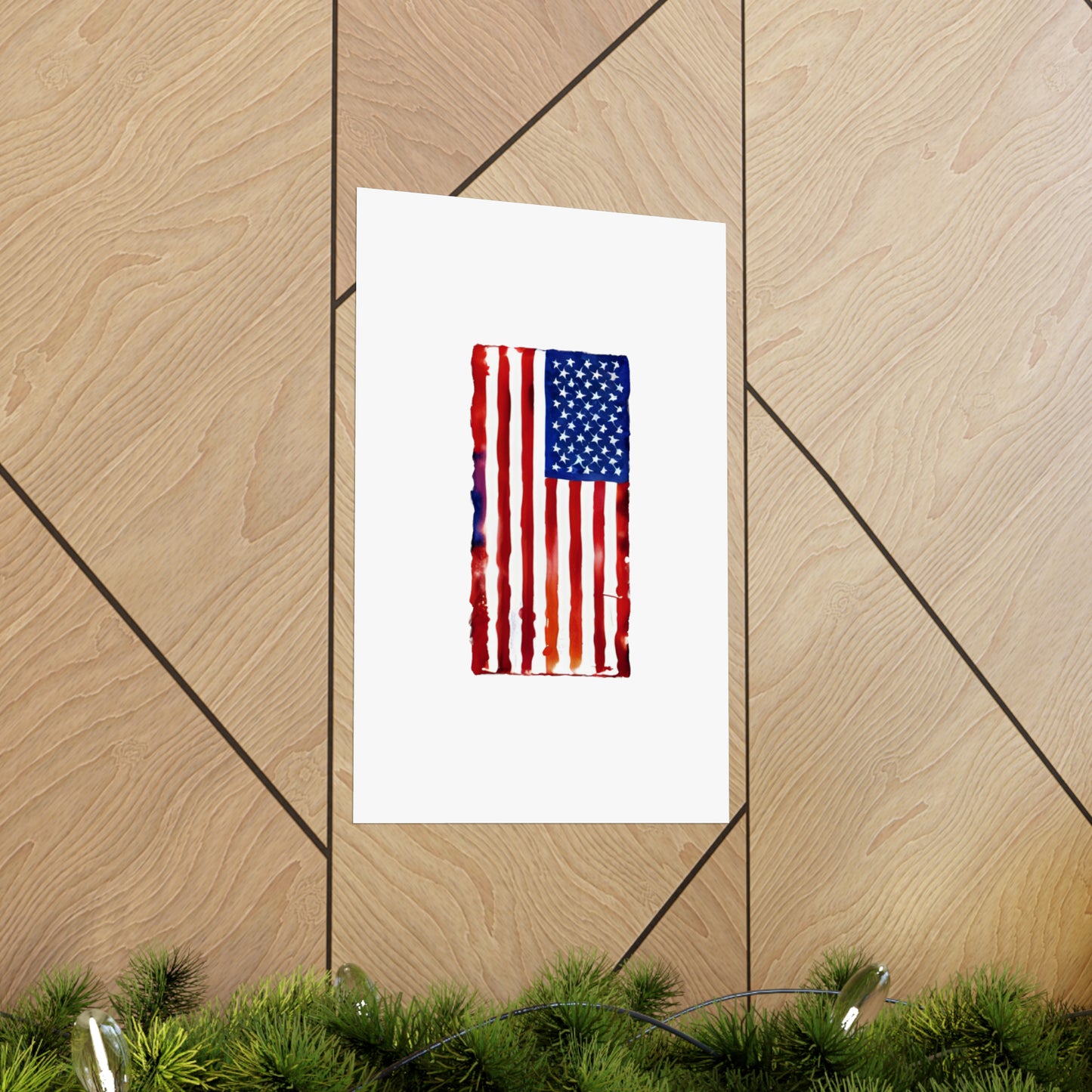 American Flag Watercolor, Premium Matte Vertical Posters