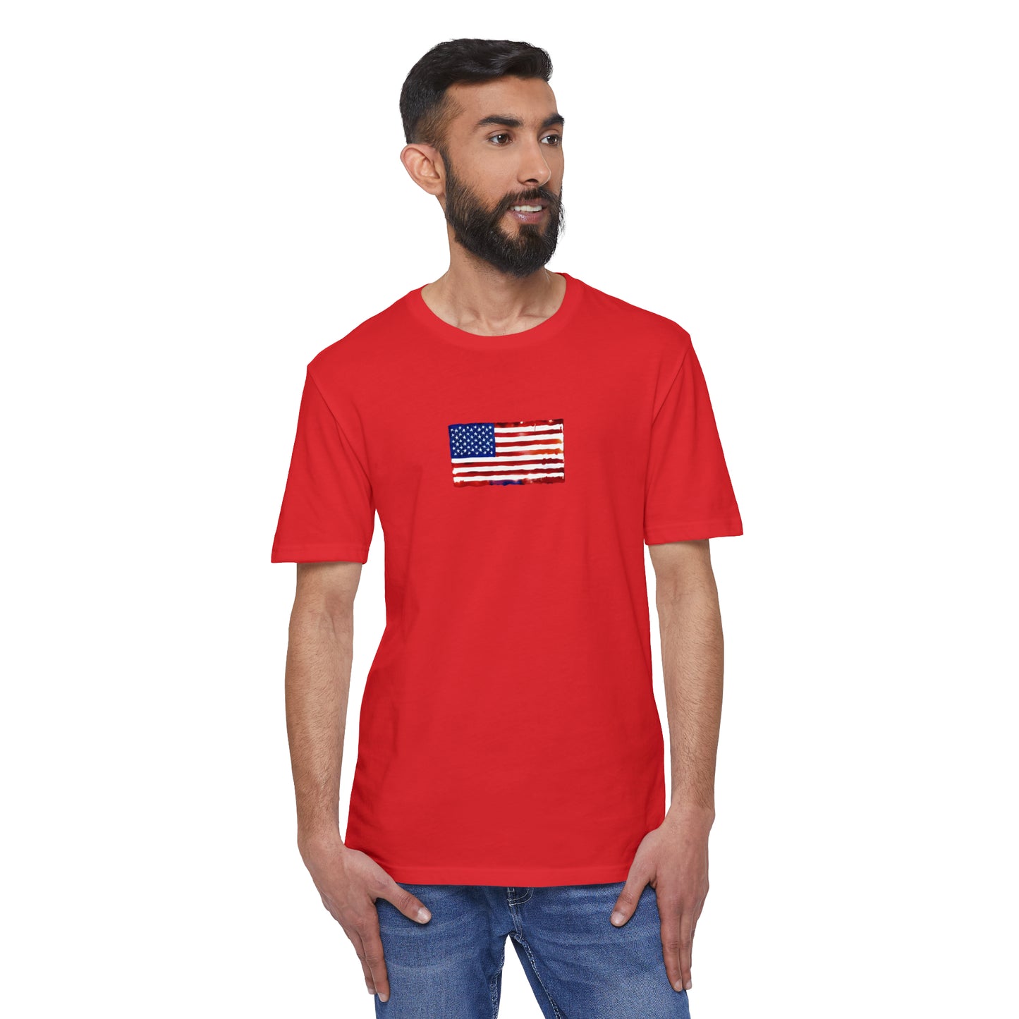 American Flag Watercolor, Unisex District® Re-Tee®