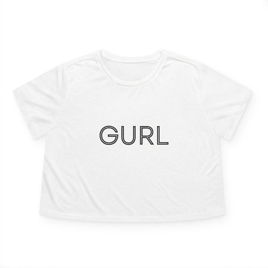 Women's Flowy Cropped Tee, GURL