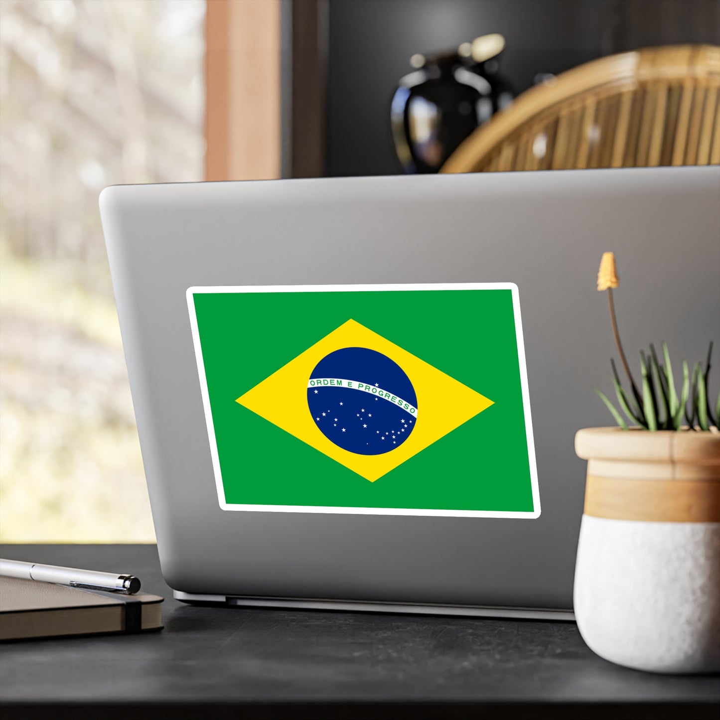 Brazilian Flag, Kiss-Cut Vinyl Decals