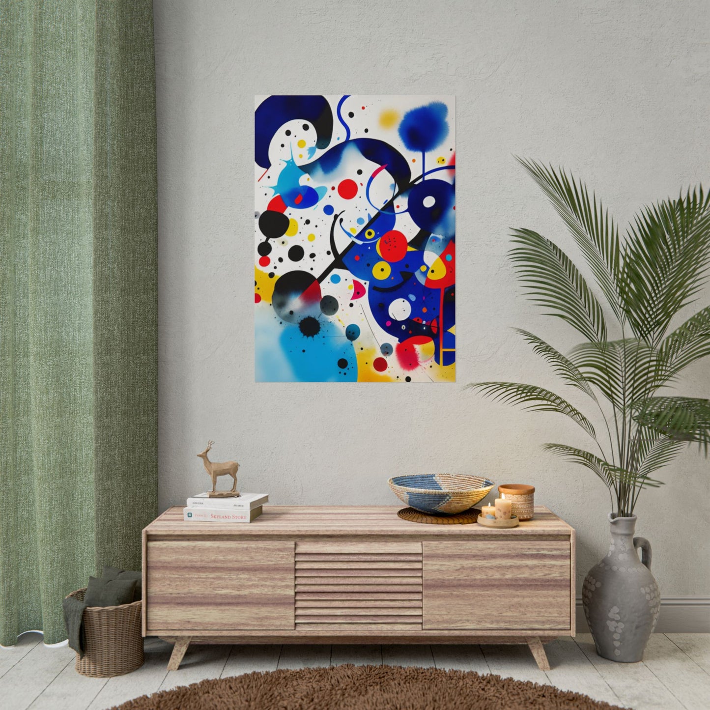 Rolled Poster, Inspired by Miro