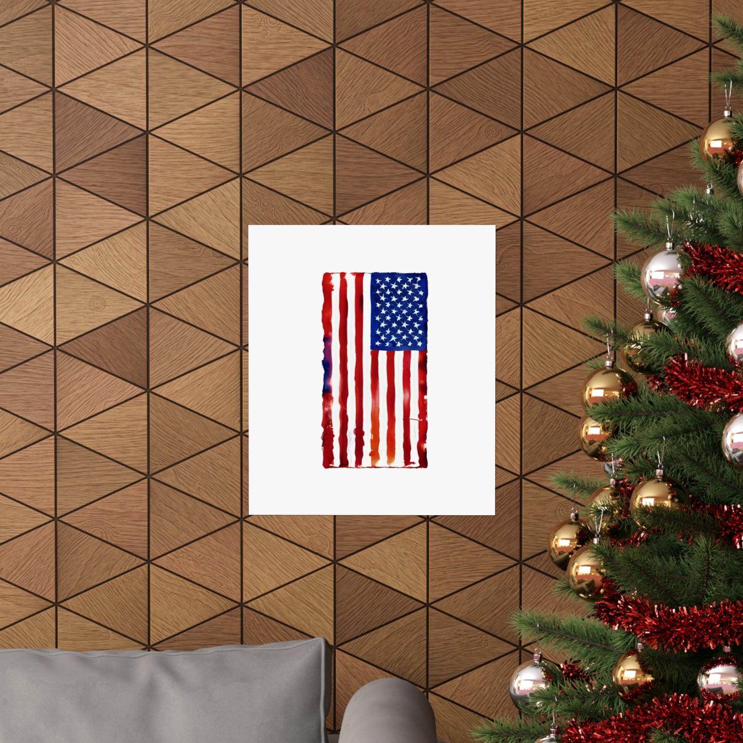 American Flag Watercolor, Premium Matte Vertical Posters