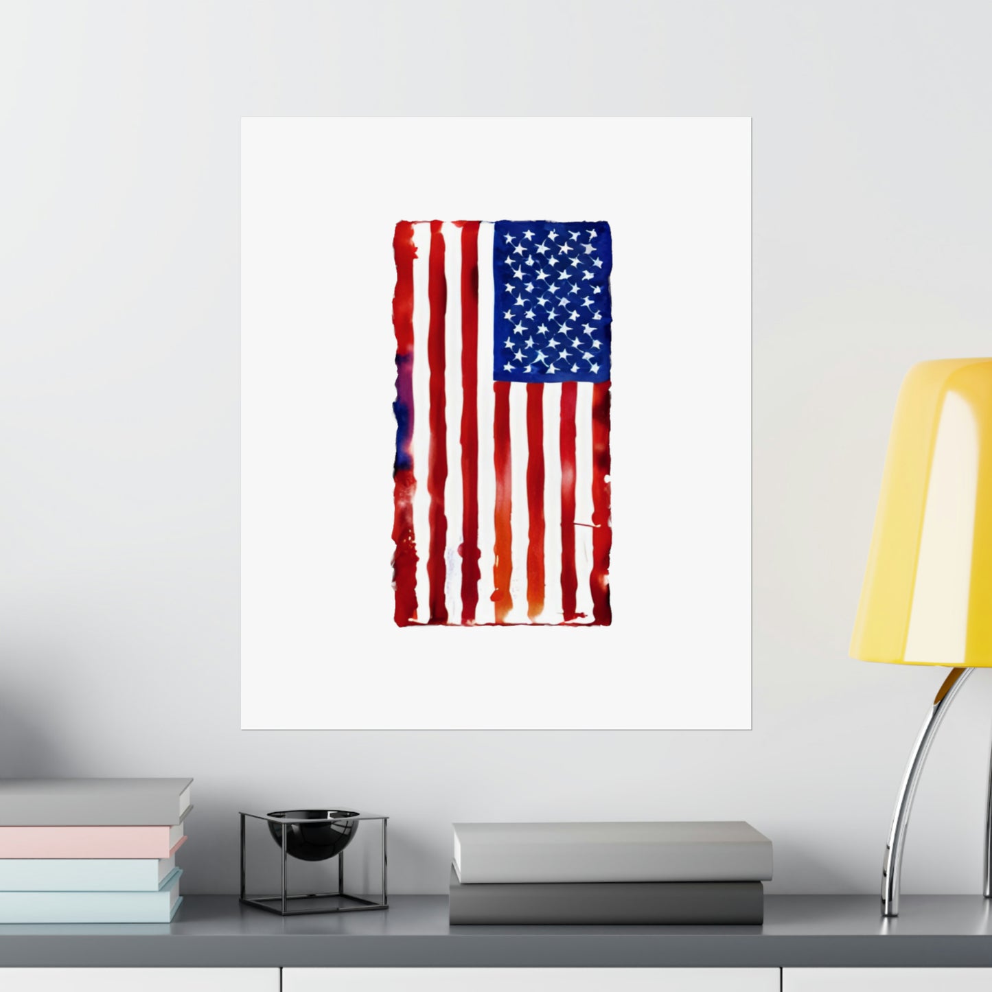 American Flag Watercolor, Premium Matte Vertical Posters