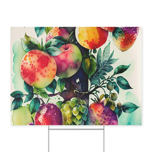 Fruit Watercolor Yard Sign