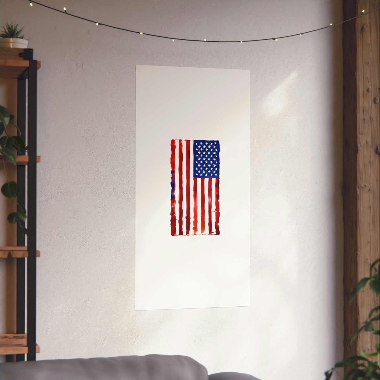 American Flag Watercolor, Premium Matte Vertical Posters