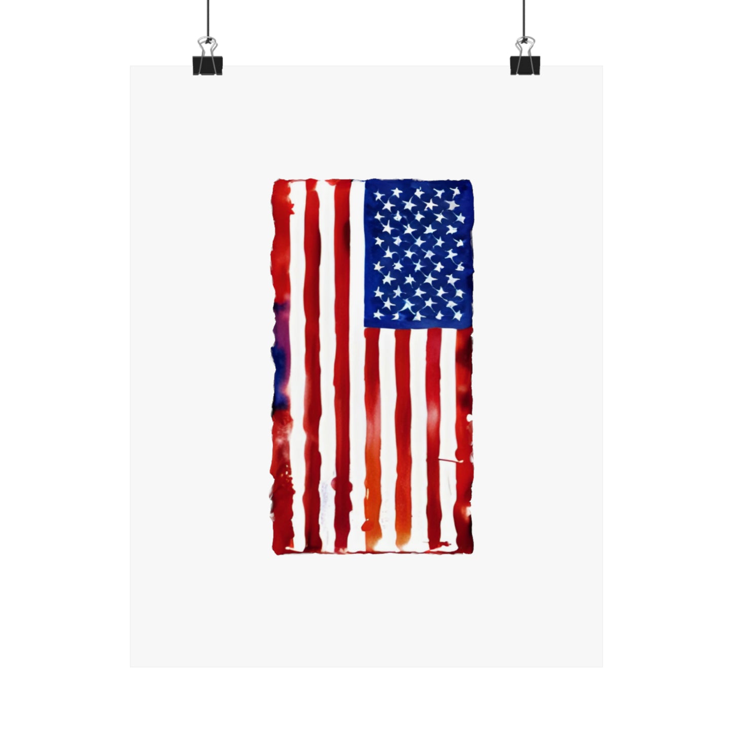 American Flag Watercolor, Premium Matte Vertical Posters