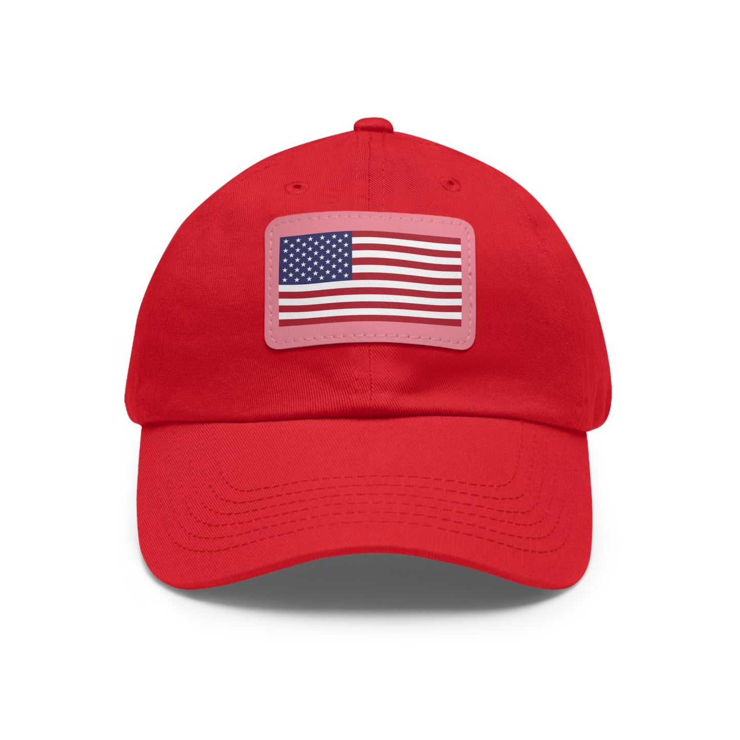 American Flag, Dad Hat with Leather Patch