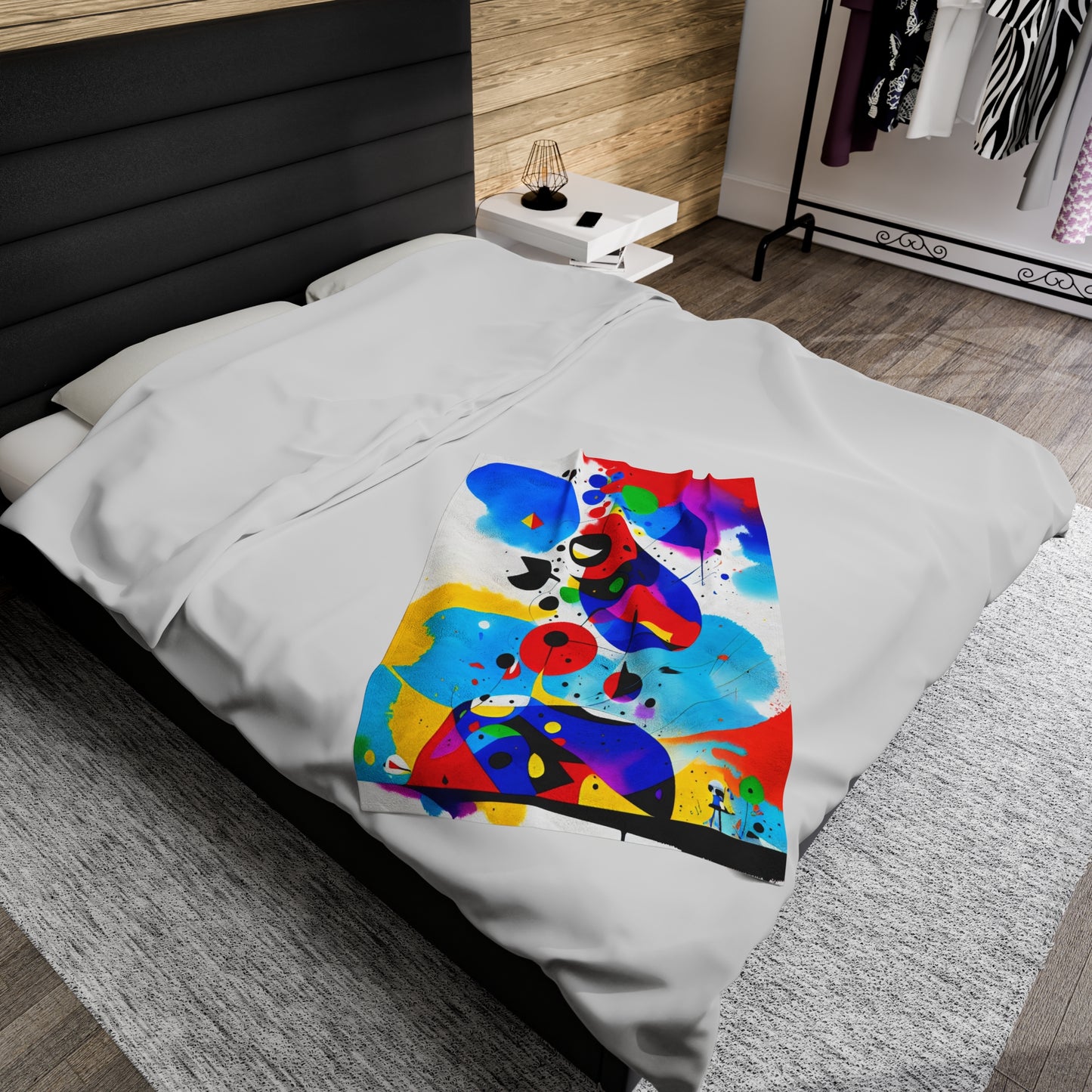 Velveteen Plush Blanket, Inspired by Miro