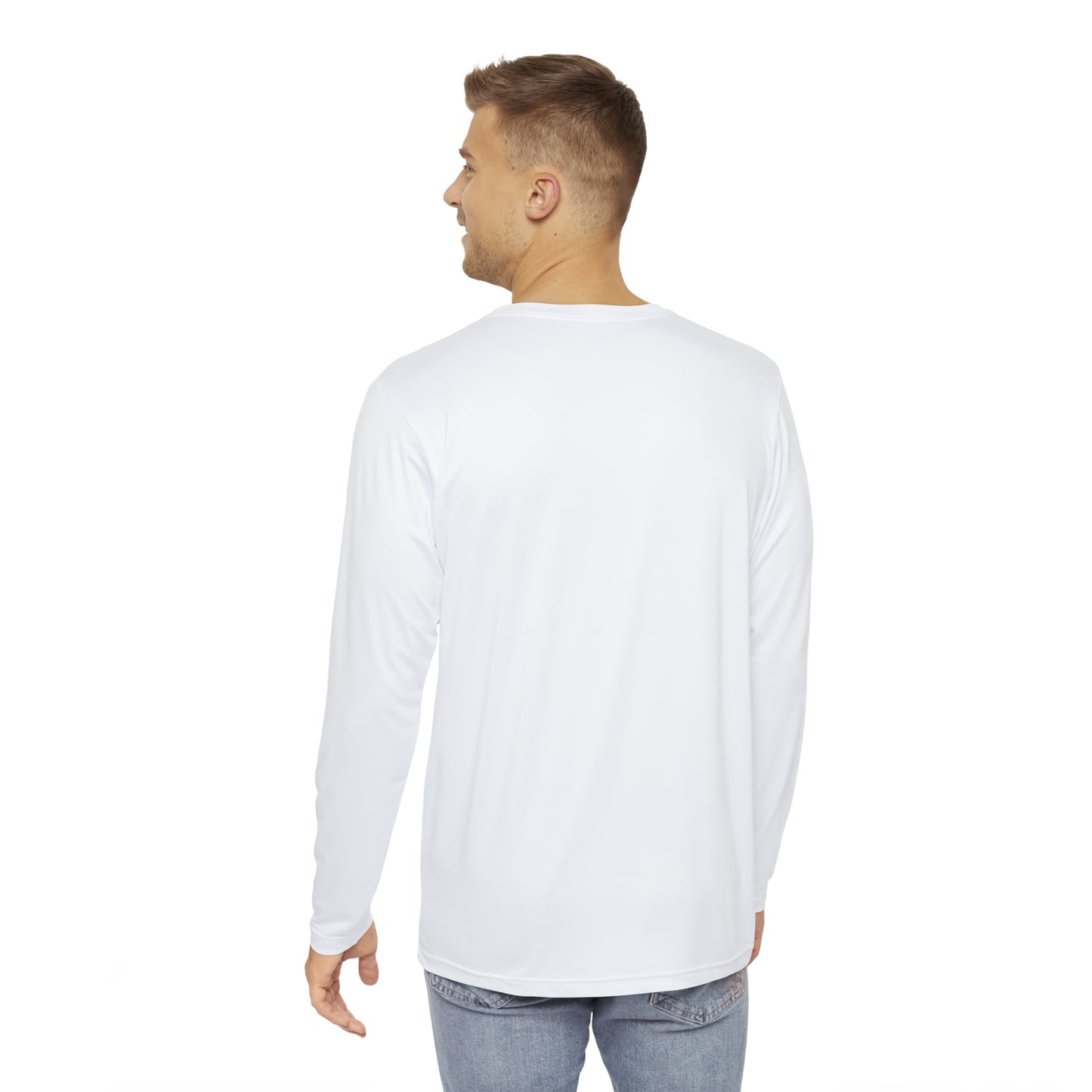 American Flag, Men's Long Sleeve Shirt, White