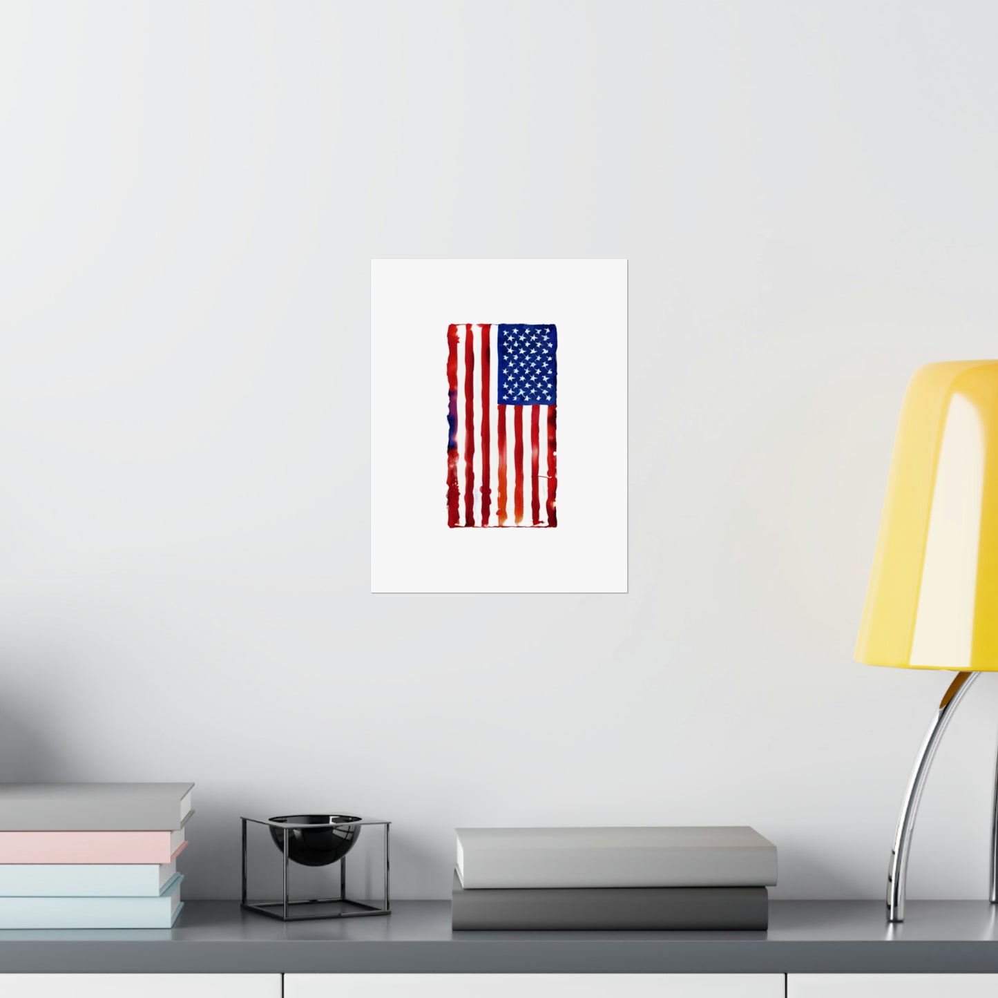 American Flag Watercolor, Premium Matte Vertical Posters