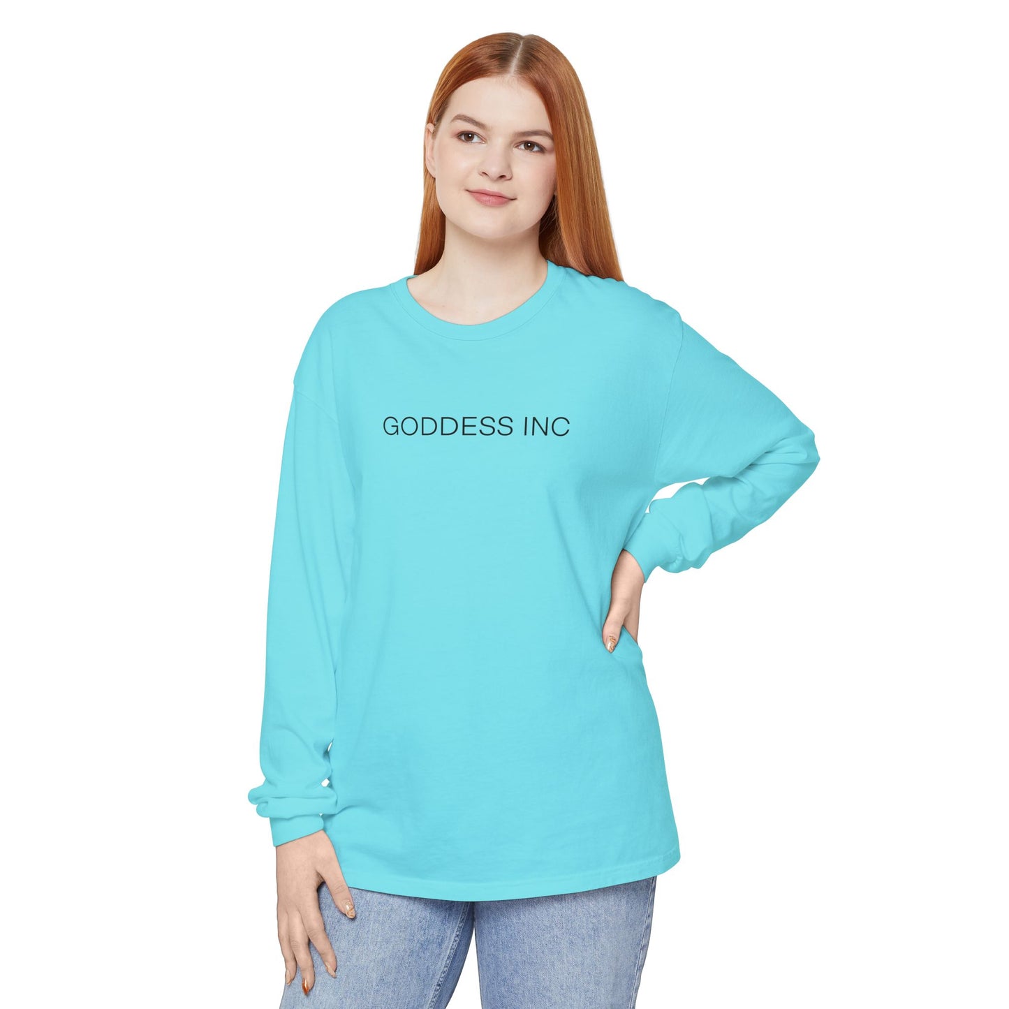 GODDESS INC Garment-dyed Long Sleeve T-Shirt
