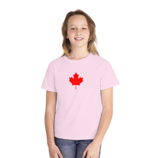 Youth Midweight Tee, Canadian Maple Leaf