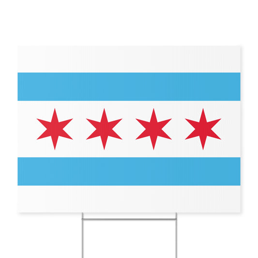 Chicago Flag Yard Sign