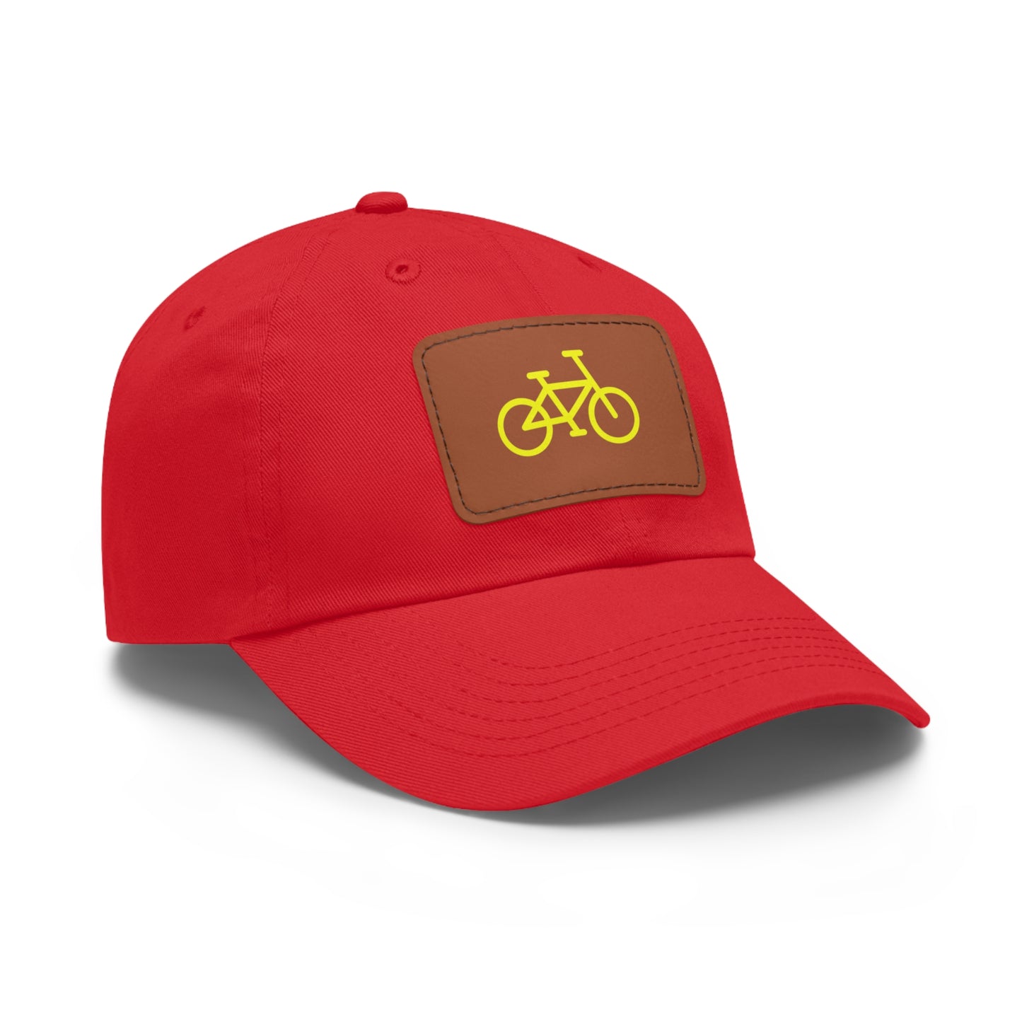 BIKE, Dad Hat with Leather Patch (Rectangle)