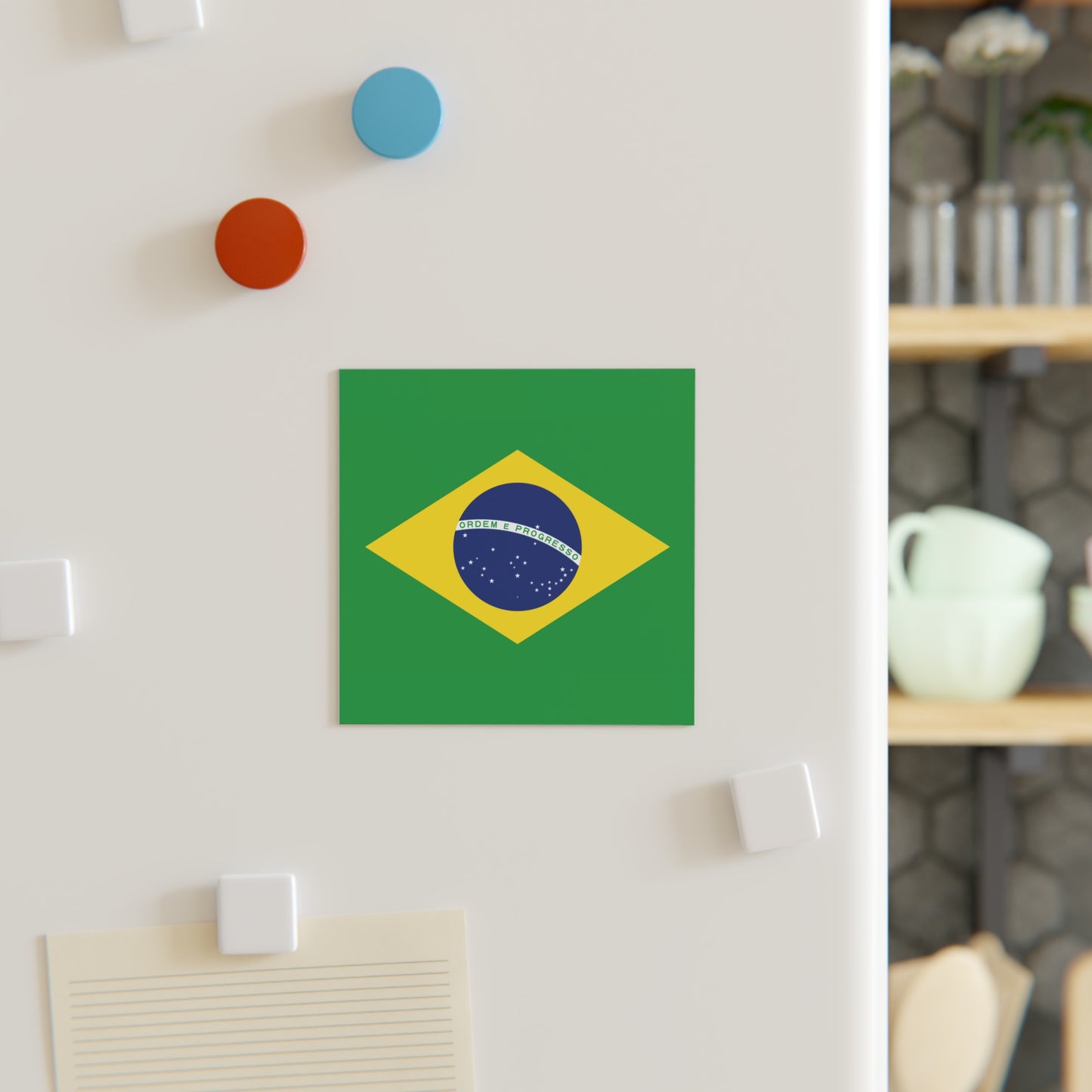 Square Magnet, Brazilian Flag