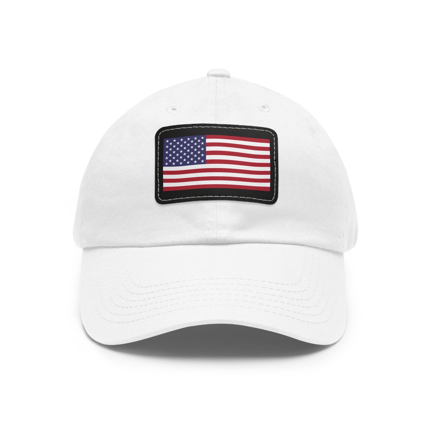 American Flag, Dad Hat with Leather Patch