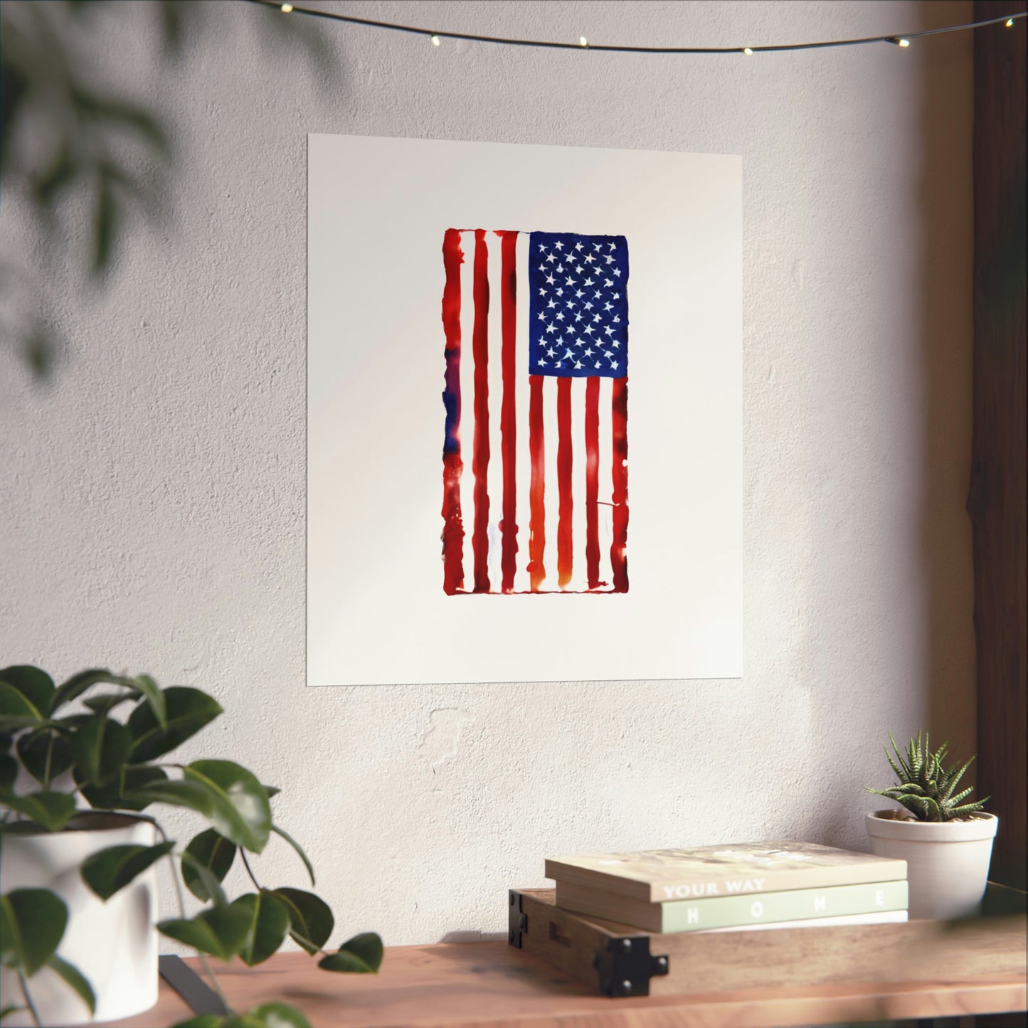 American Flag Watercolor, Premium Matte Vertical Posters