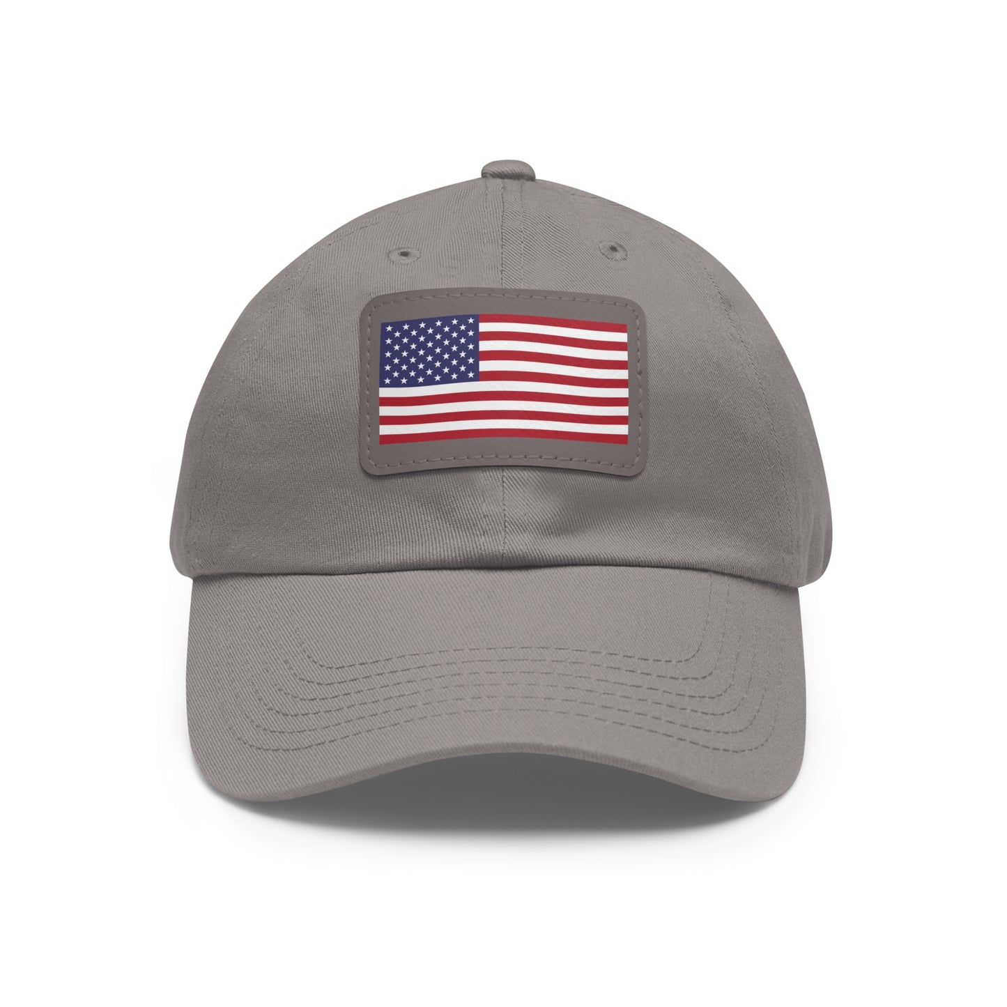 American Flag, Dad Hat with Leather Patch