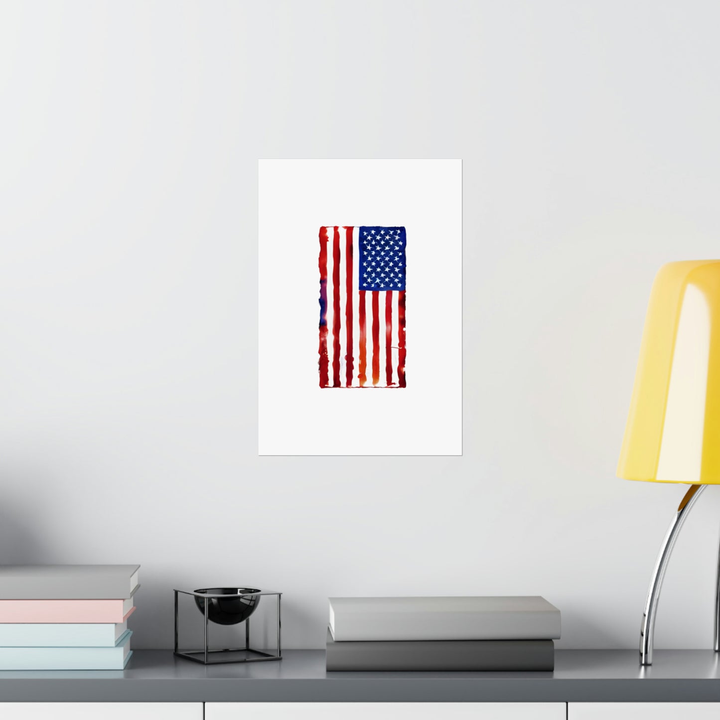 American Flag Watercolor, Premium Matte Vertical Posters