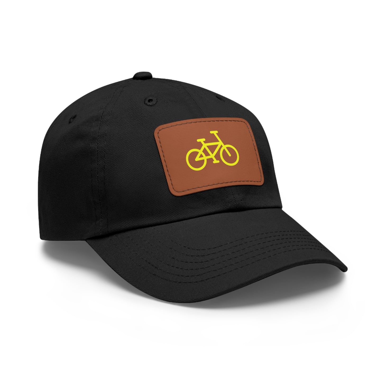 BIKE, Dad Hat with Leather Patch (Rectangle)