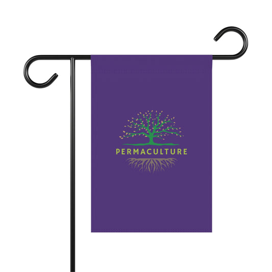 Permaculture, Garden & House Banner, Purple