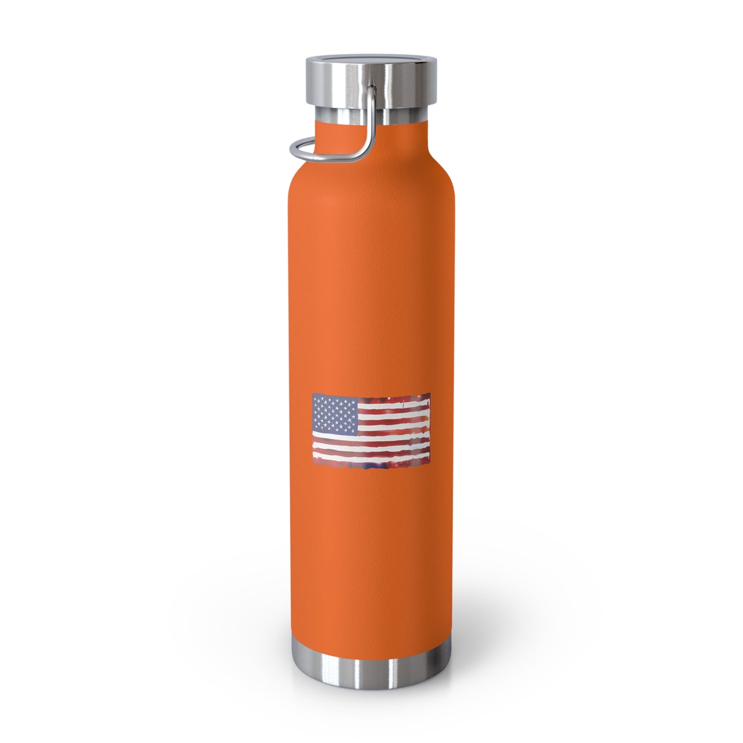 American Flag Watercolor, Copper Vacuum Insulated Bottle, 22oz