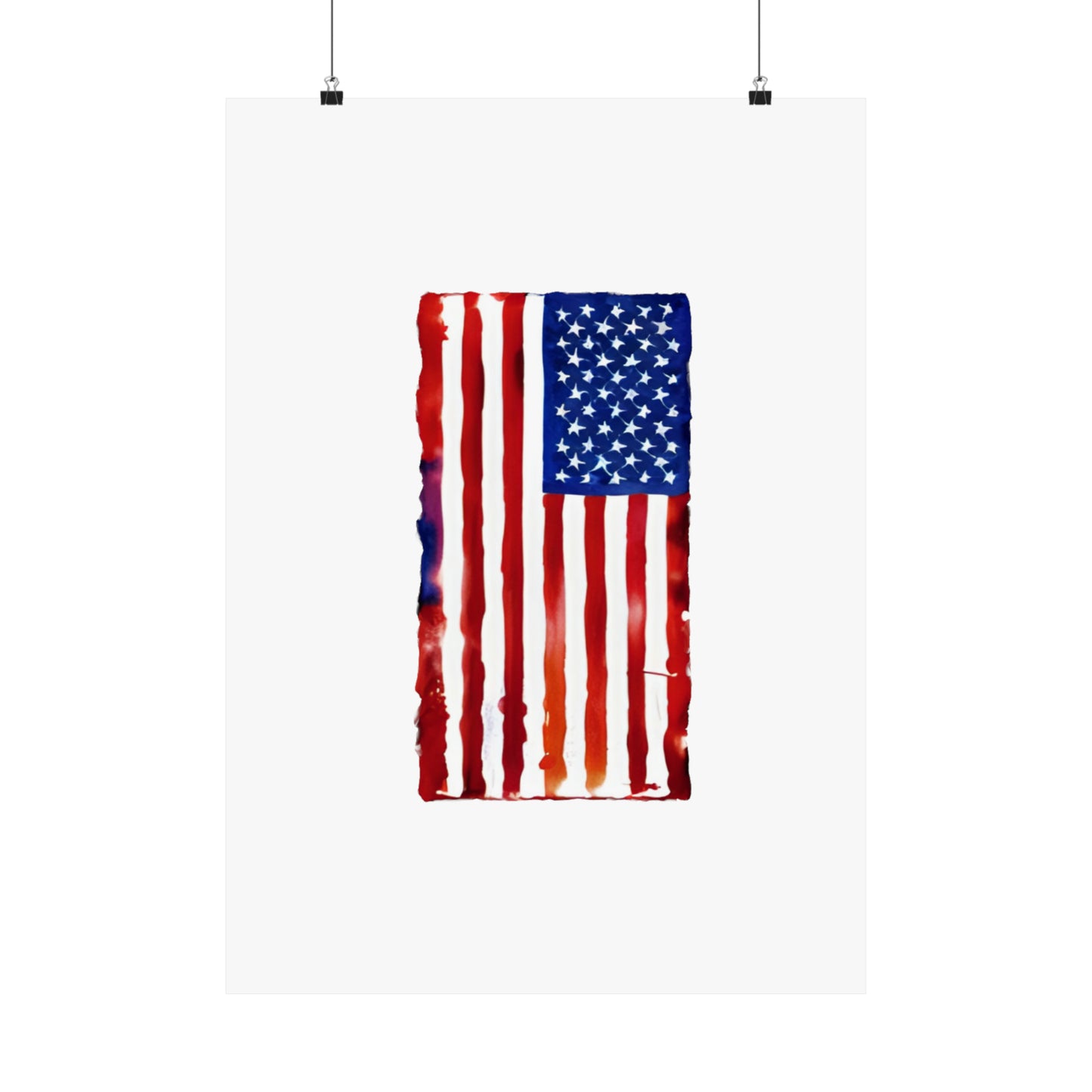 American Flag Watercolor, Premium Matte Vertical Posters