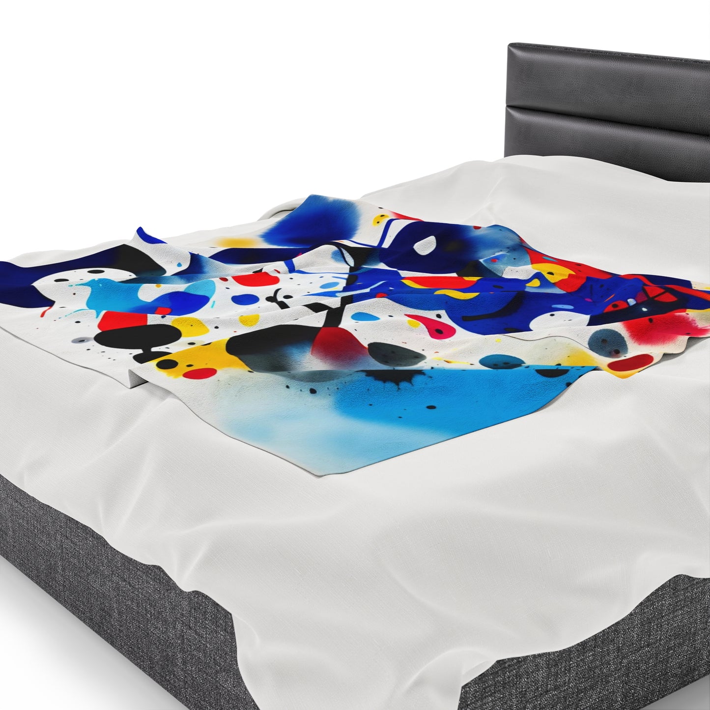 Abstract Velveteen Plush Blanket, Inspired by Miro