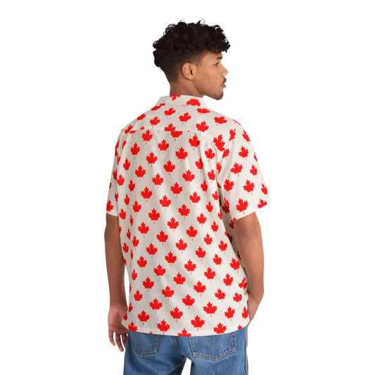 Men's Hawaiian Shirt, Canadian Maple Leaf