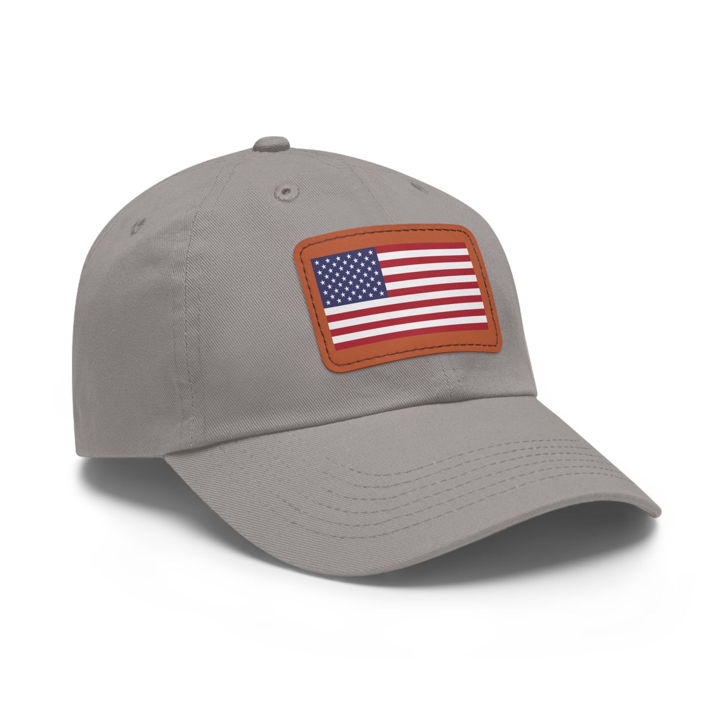 American Flag, Dad Hat with Leather Patch