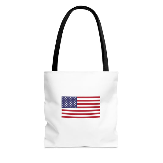 American Flag Tote Bag, White