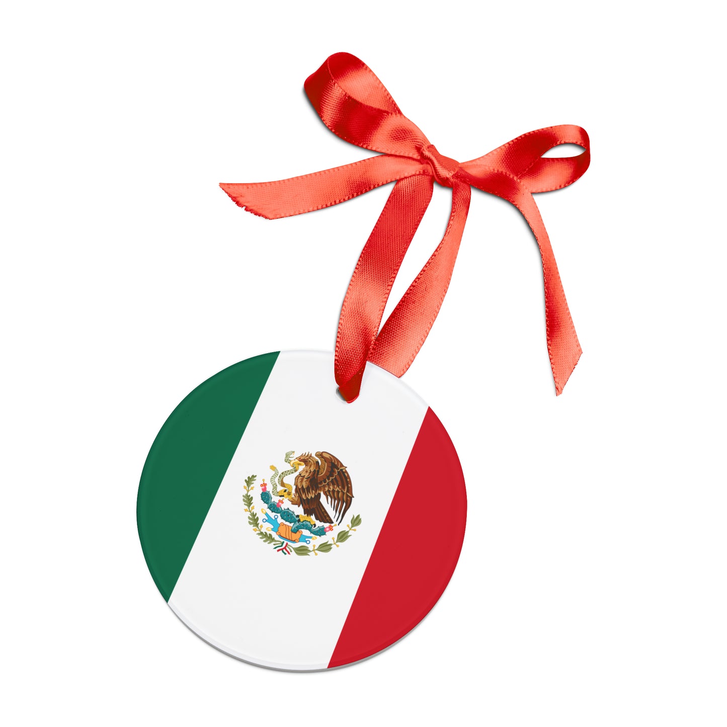 Mexican Flag, Acrylic Ornament with Ribbon