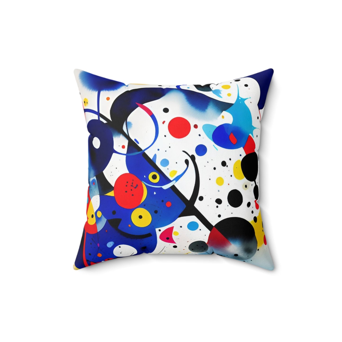 Spun Polyester Square Pillow, Inspired by Miro