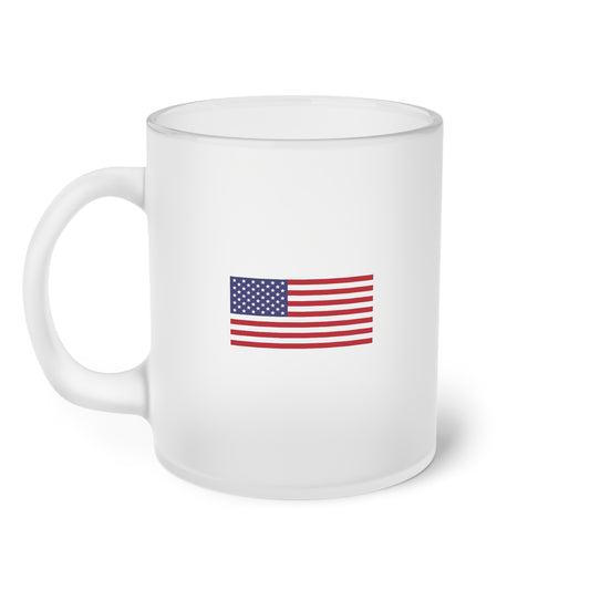 American Flag, Frosted Glass Mug