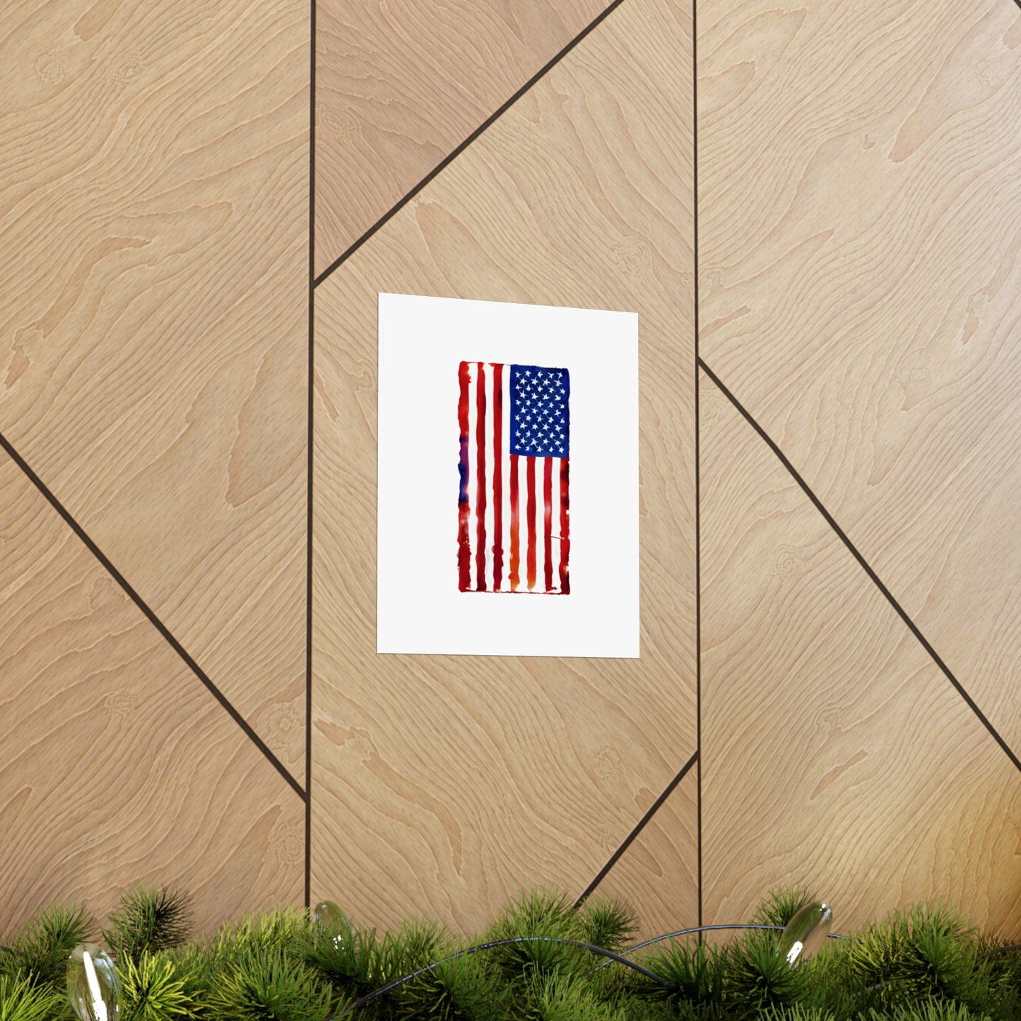 American Flag Watercolor, Premium Matte Vertical Posters