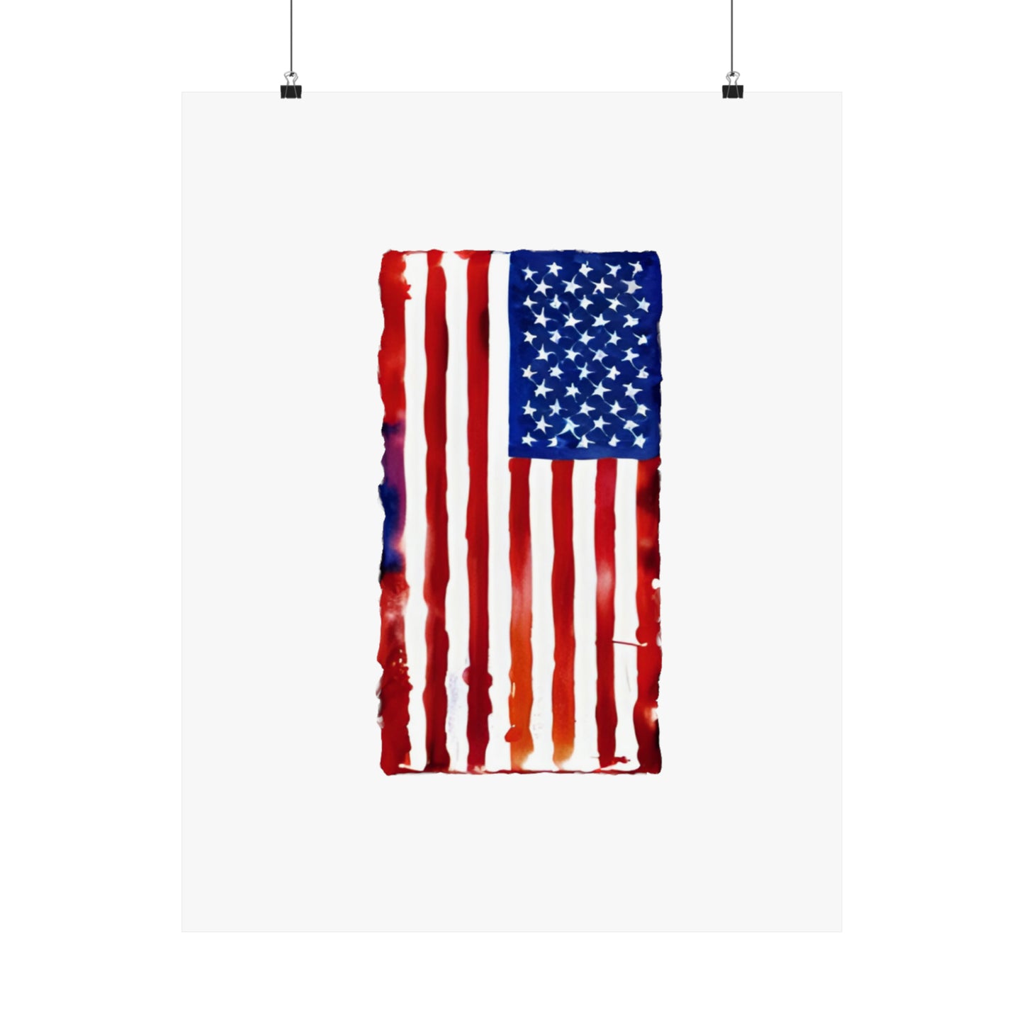 American Flag Watercolor, Premium Matte Vertical Posters