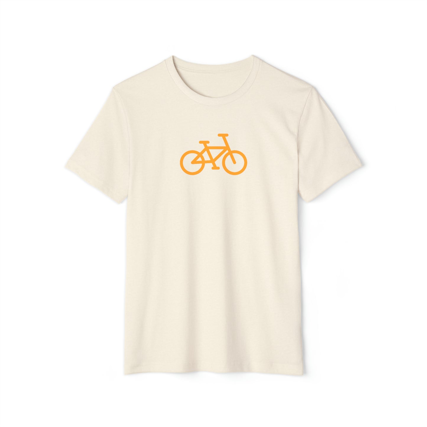 BIKE, Unisex Recycled Organic T-Shirt, Orange Print