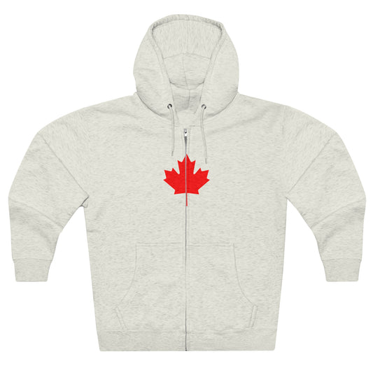 Canadian Maple Leaf, Unisex Premium Full Zip Hoodie