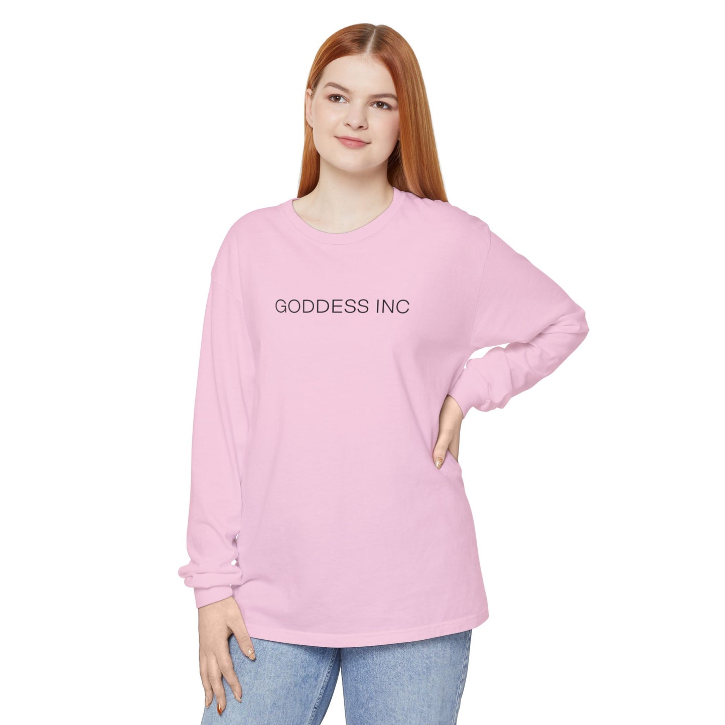 GODDESS INC Garment-dyed Long Sleeve T-Shirt