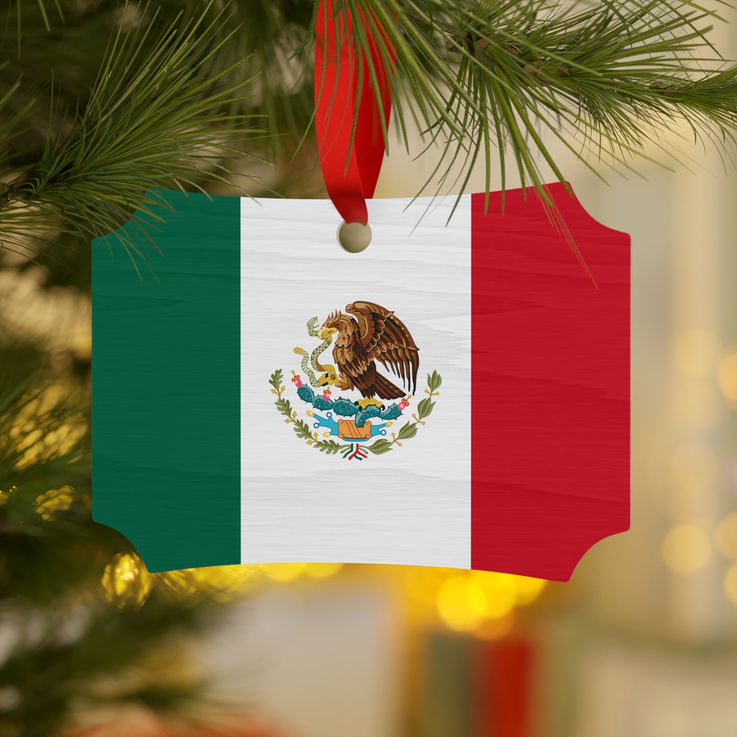 Mexican Flag Plywood Ornament