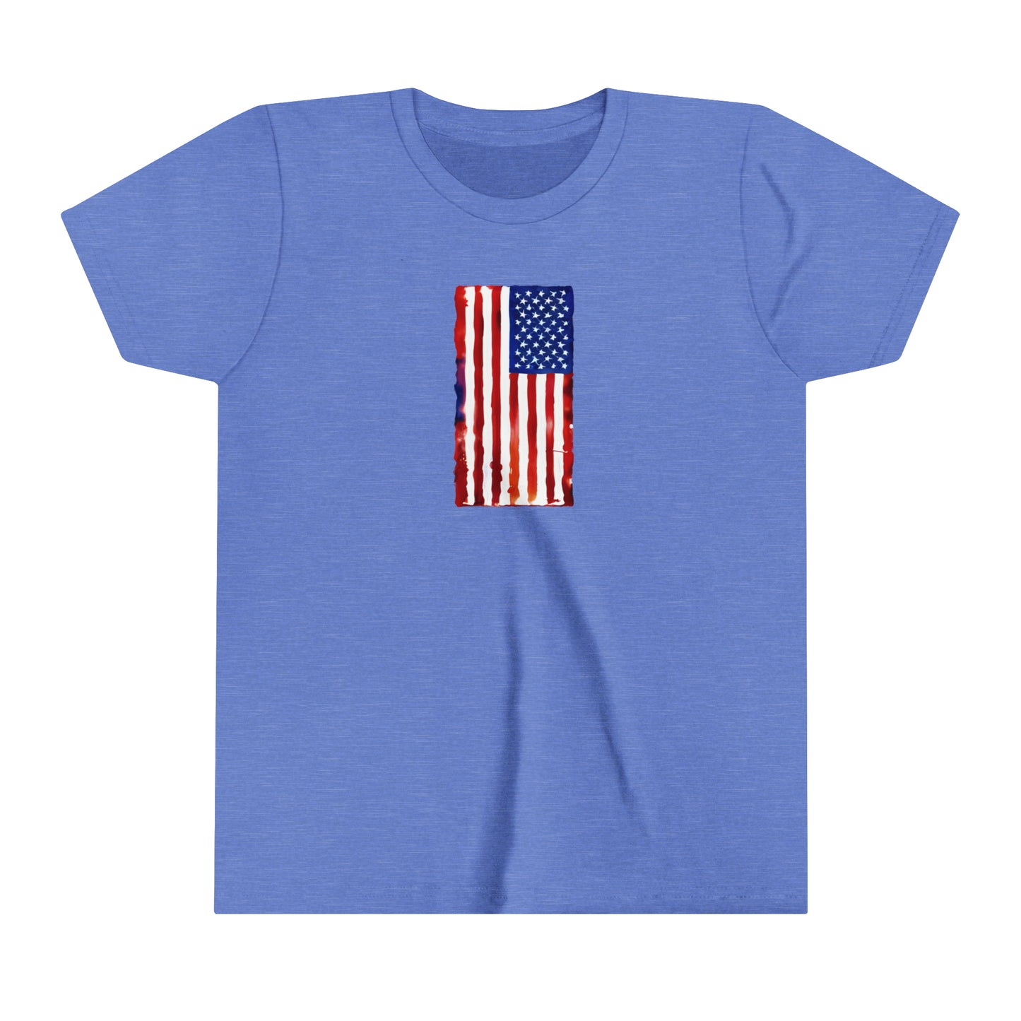 American Flag Watercolor Youth Short Sleeve Tee