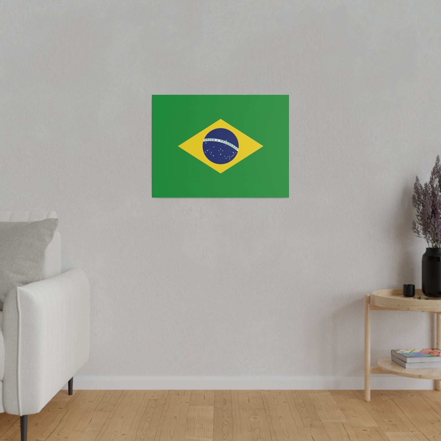 Brazilian Flag Matte Canvas, Stretched, 0.75"