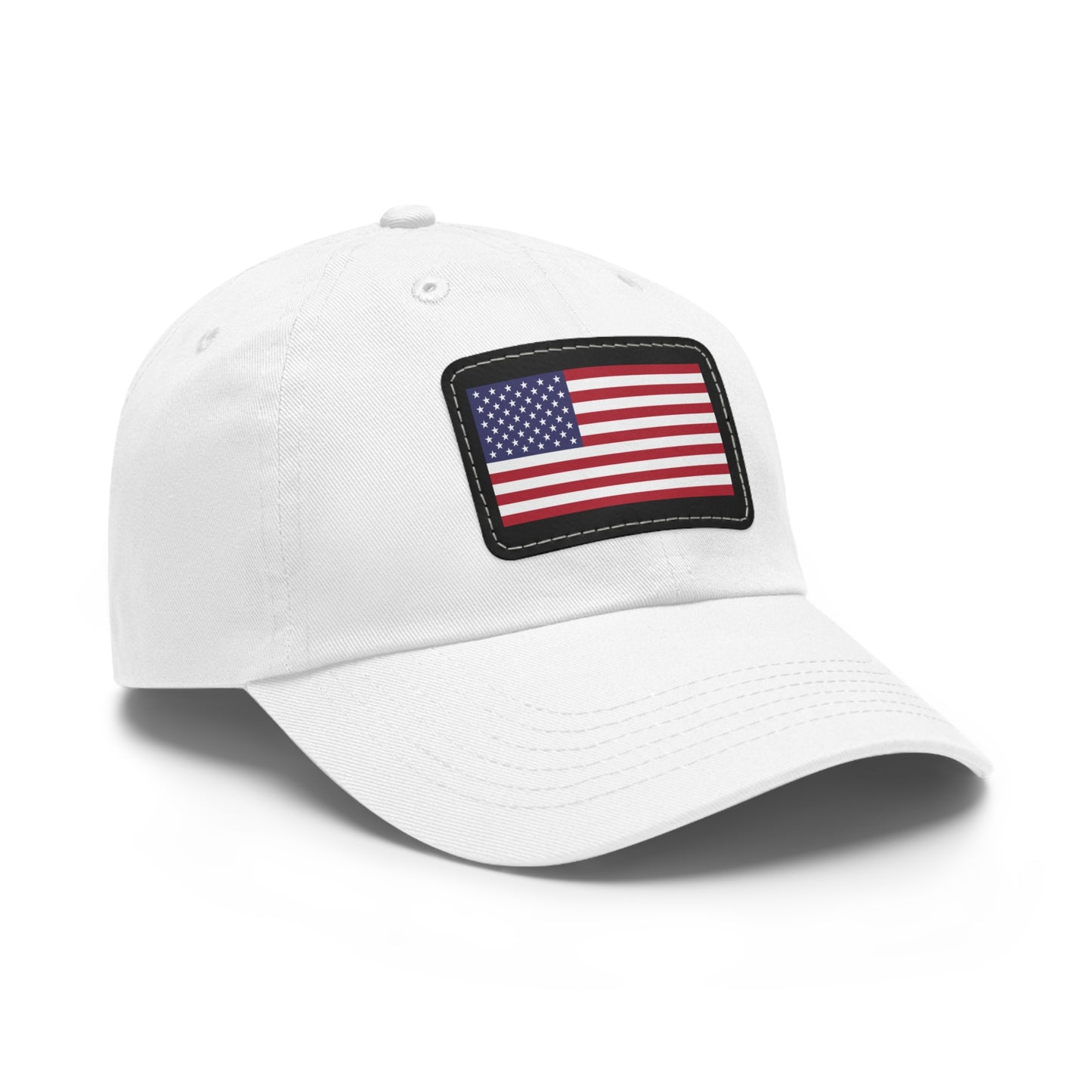 American Flag, Dad Hat with Leather Patch